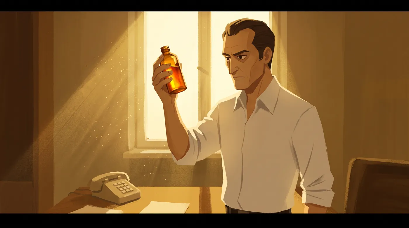 Style test F: a clean painted frame with minimal line, letterboxed.