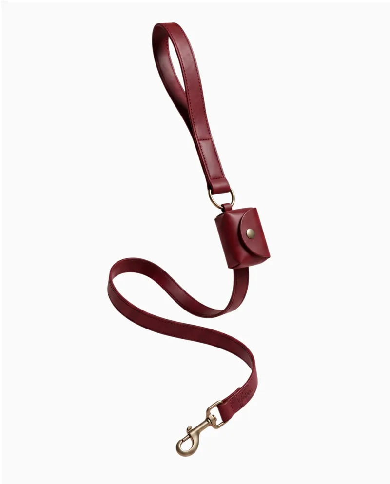 Visualisation: the everyday strap floating on a pale ground with its handle loop, bag holder and snap hook